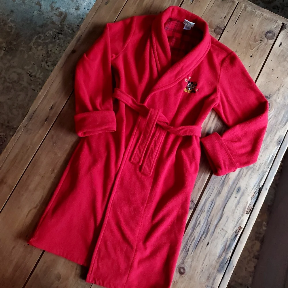 Disney Mickey Red Fleece Robe Junior Size Large